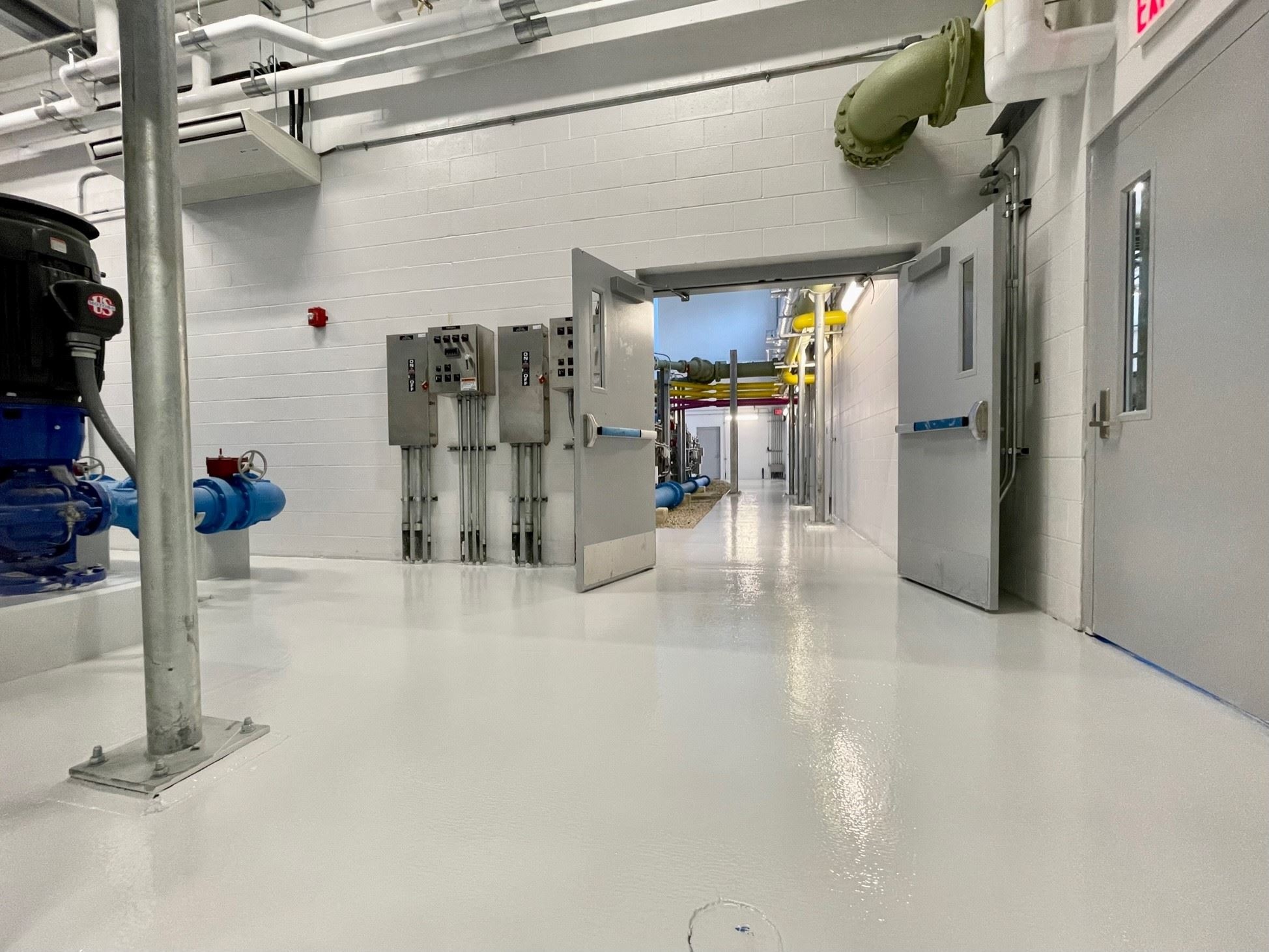 TNEMEC Epoxy Floors - Series 208 and 280 - in the Filter, Pump and Chemical Feed Rooms